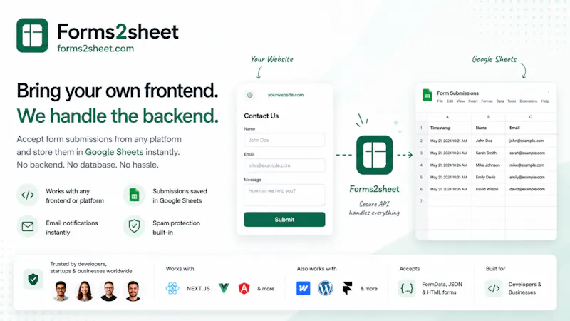 Forms2sheet - Forms to Google Sheets screenshot 1