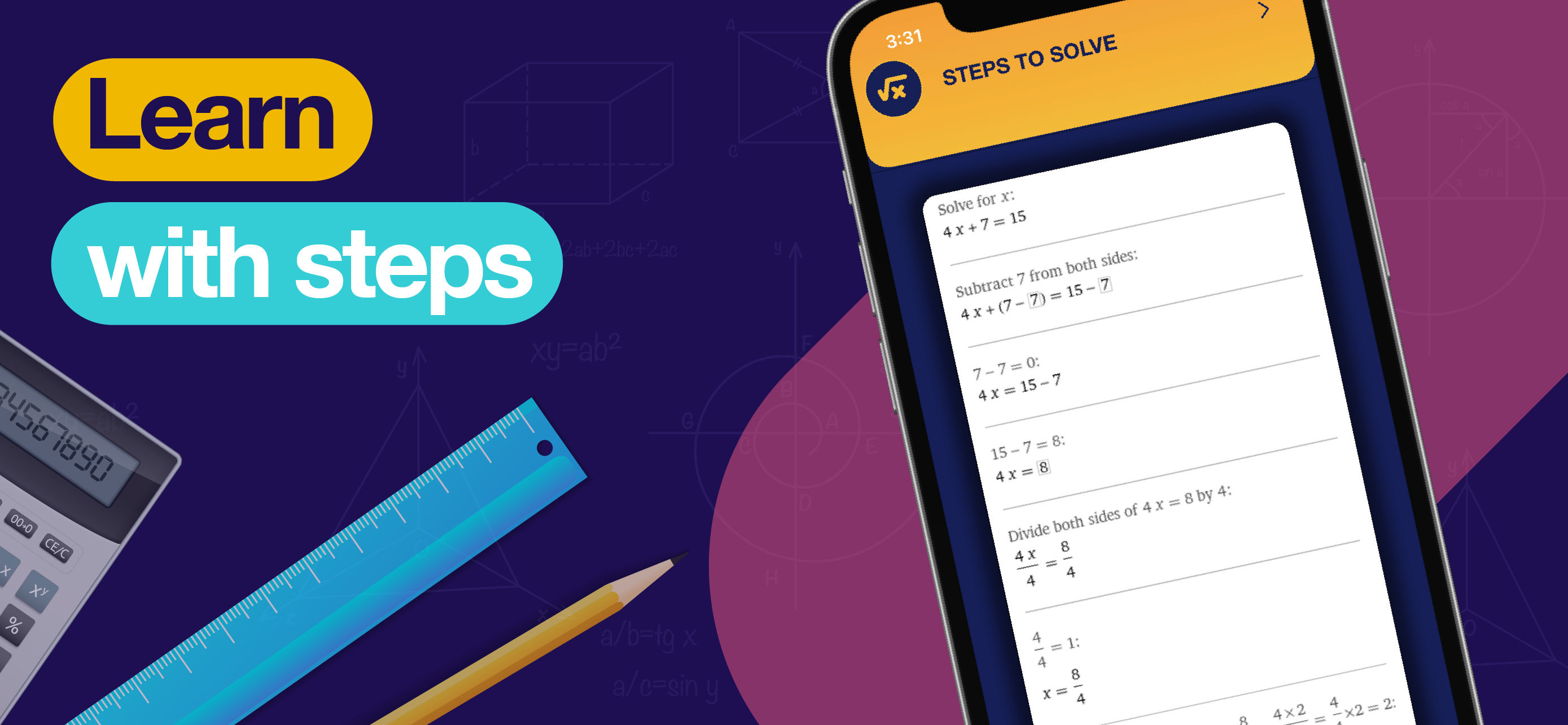 Aplicación de solucionador de tareas - Respuestas matemáticas media 3
