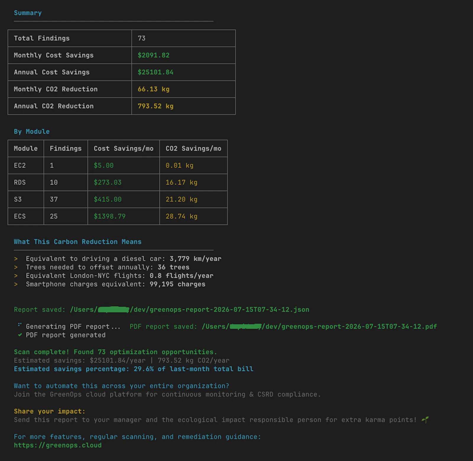 GreenOps Scan screenshot 1