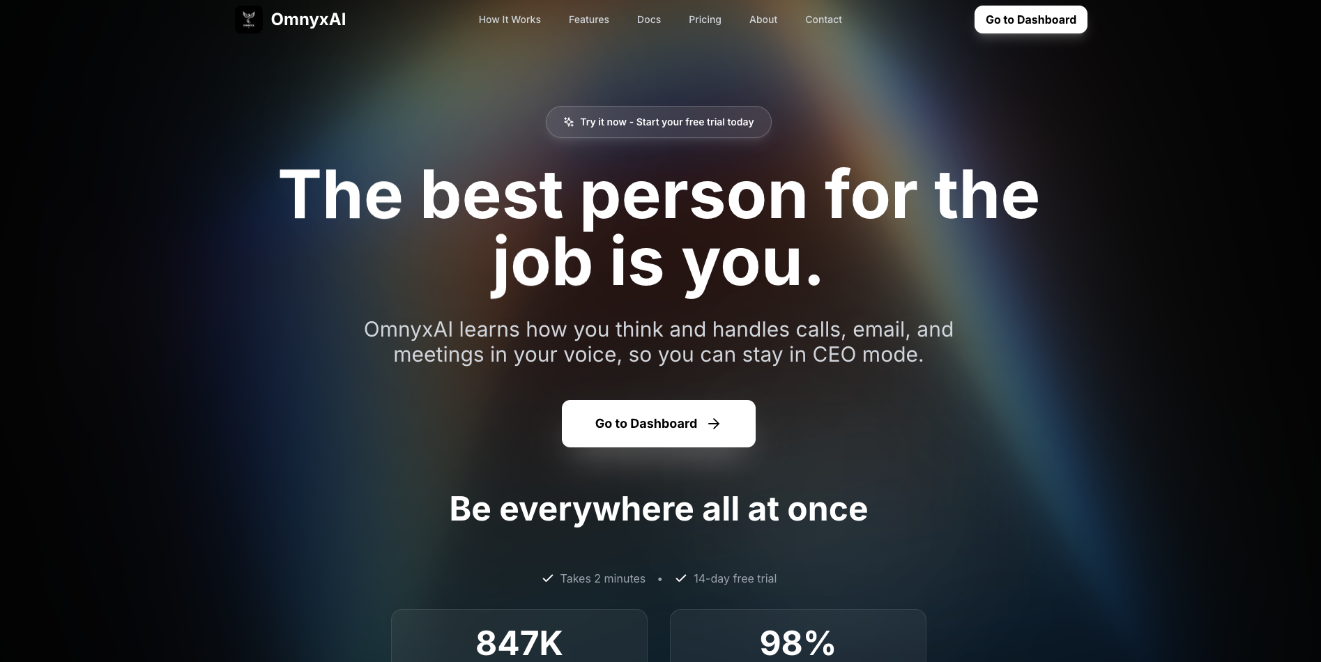 OmnyxAI  - Main product screenshot demonstrating key features and user interface