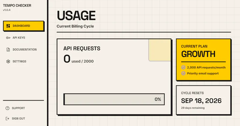 Tempo Checker API - Fuck Fake Users  screenshot 3