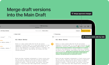 Screenshot of professional writing and editing tools in platform