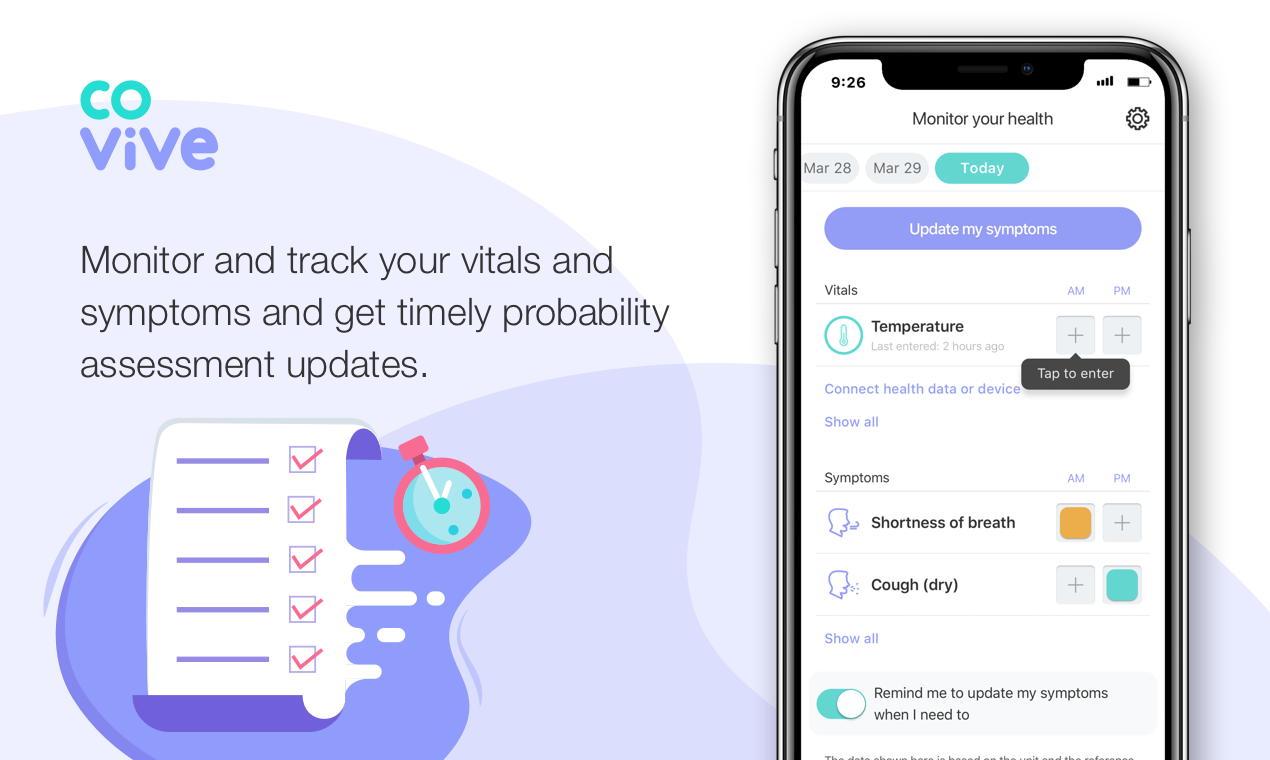 CoVive: COVID19 assessment & monitoring gallery image