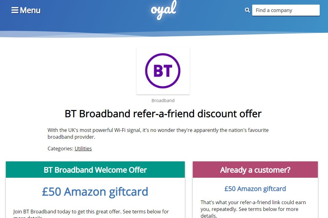 oyal - Refer a friend sharing gallery image