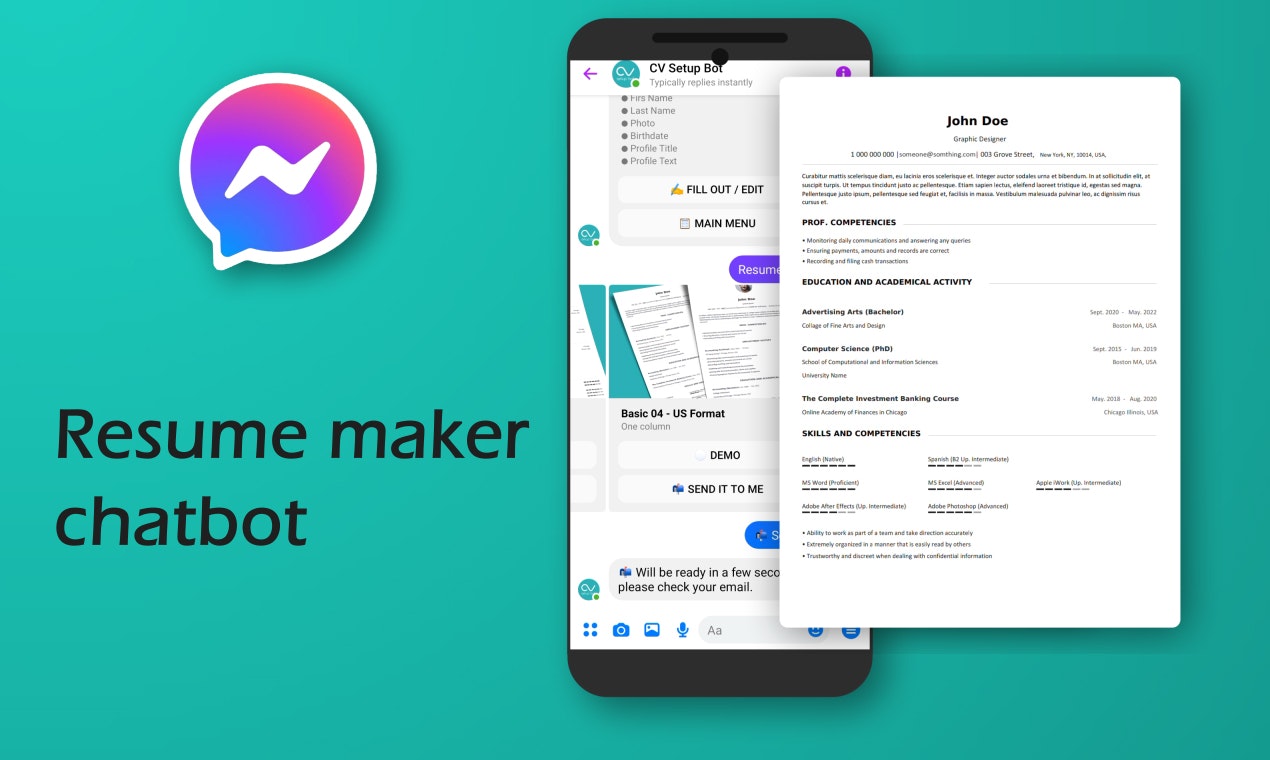 CVSETUP - Lebenslauf Maker Chatbot Medien 2