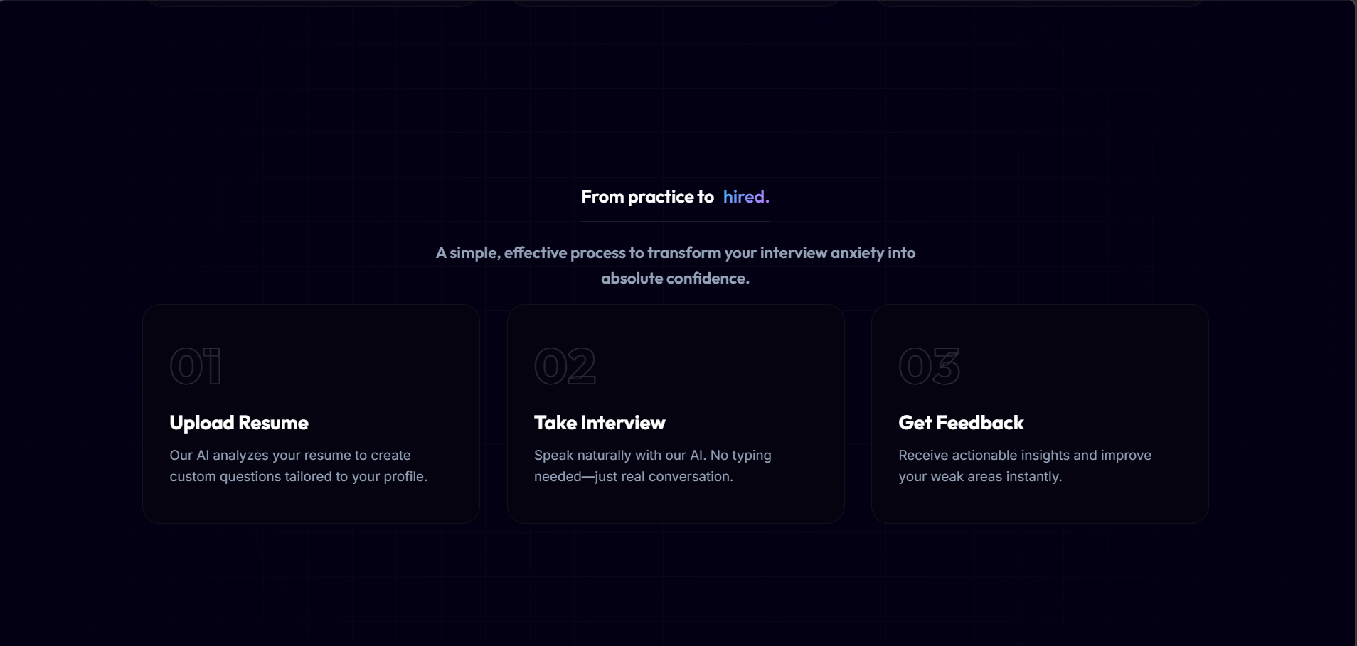 AI  mock interview system Boilerplate gallery image