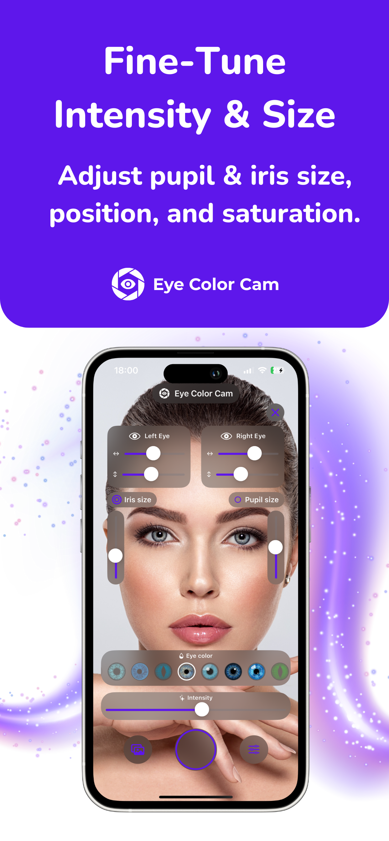 Média Came de couleur des yeux - Changez votre couleur pour les yeux instantanément avec AR 3