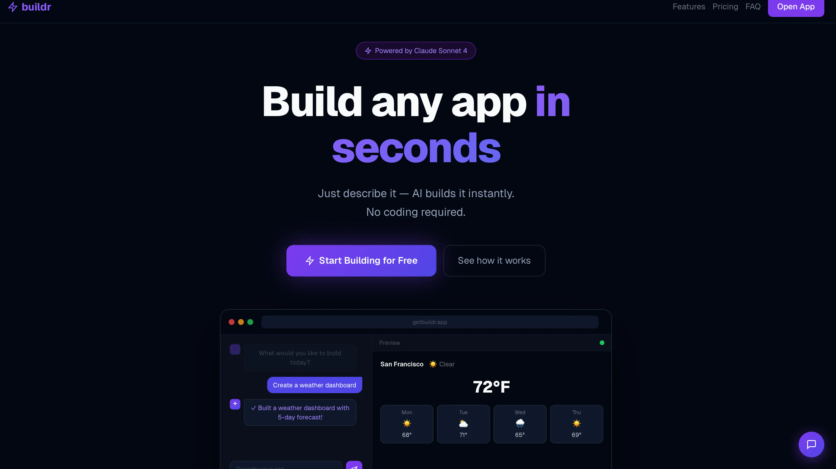 buildr — Build any app in seconds 專案橫幅