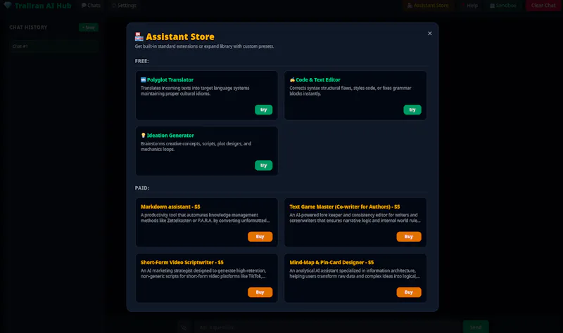 Traliran AI Hub screenshot 2