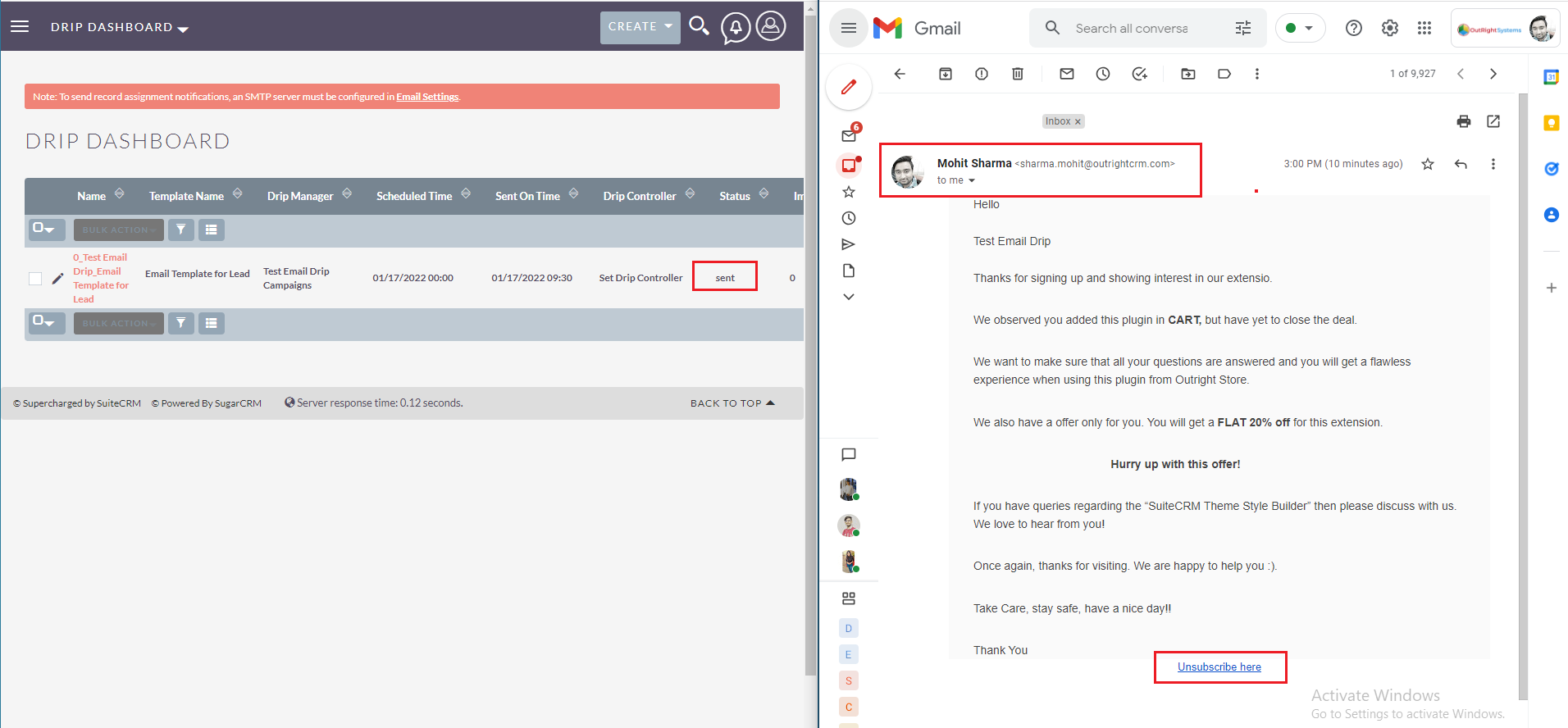 SuiteCrm Email Drip Campaign - Автоматизированная капель на основе статуса и поля записи медиа 7