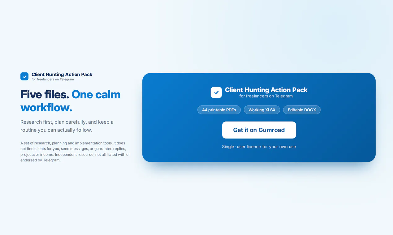 Telegram Client Hunting Action Pack gallery image