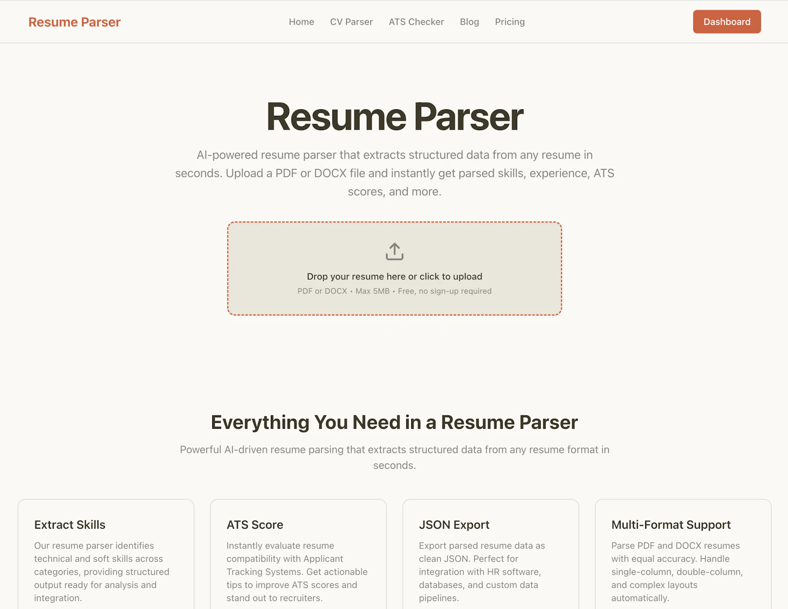 Resume Parser screenshot 1