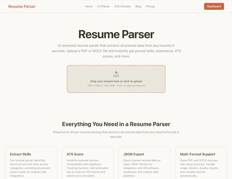 Resume Parser screenshot 1