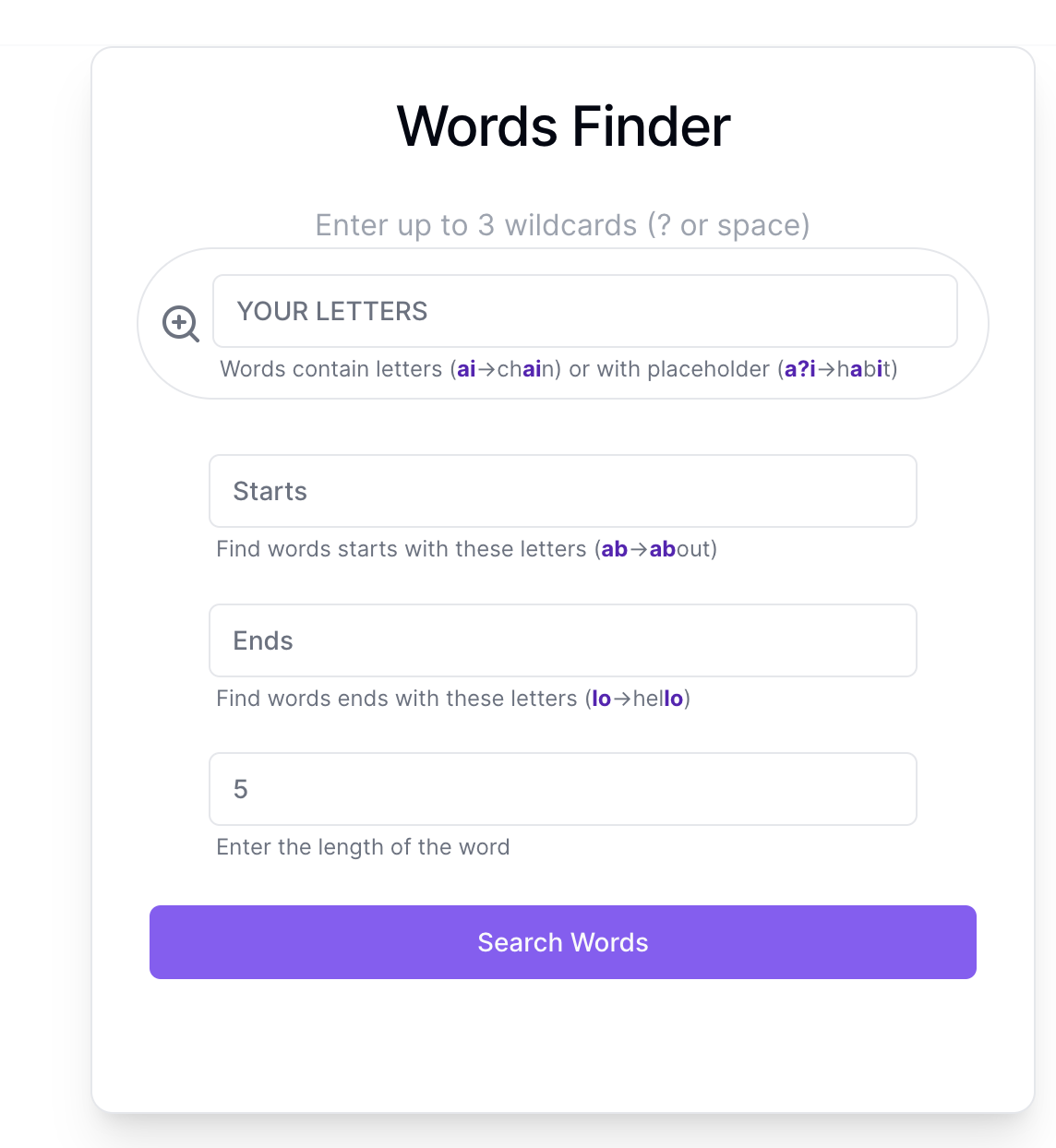 وسائط 5 كلمات حروف - أداة Finder Words لألعاب الكلمات أو متعلم اللغة 1