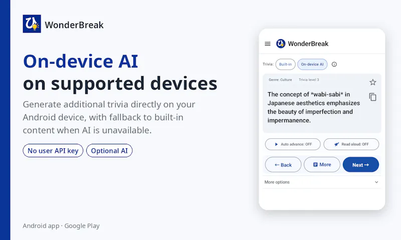 WonderBreak: Bite-Sized Facts screenshot 2