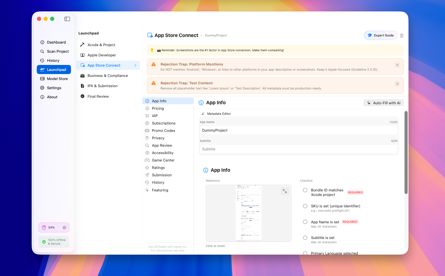Oxbit PreFlight - Screenshot 5 showing product features and functionality