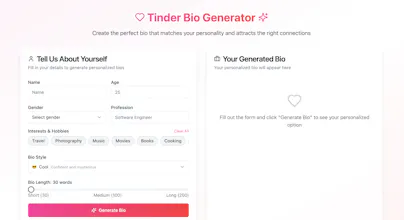 Free Tinder Bio Generator gallery image