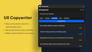 UX Copywriter — Figma plugin for UX copy gallery image