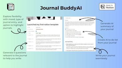 Notion AI テクノロジーが Journal BuddyAI を強化してジャーナリング エクスペリエンスを強化