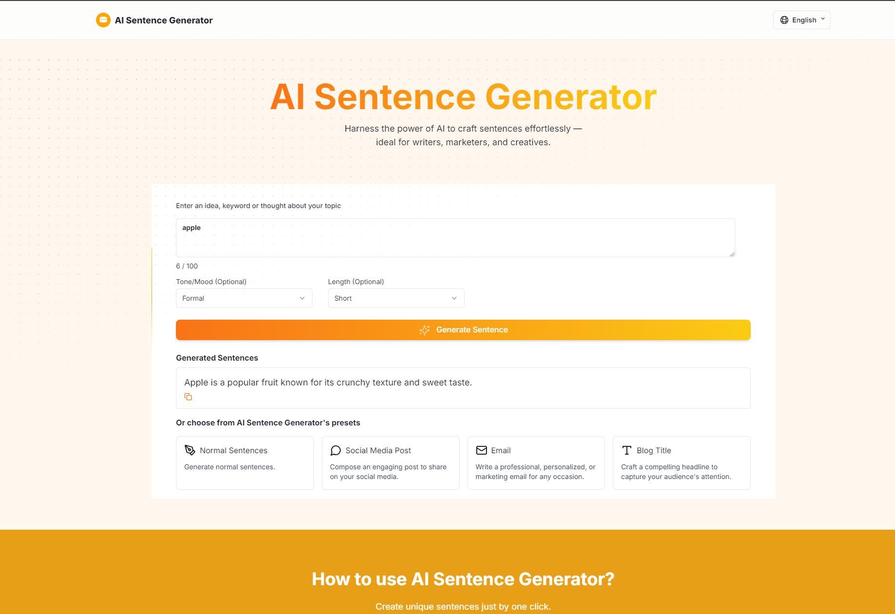 AI Sentence Generator media 1