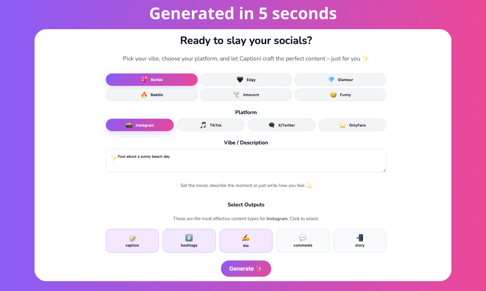 標題 - Instagram，Tiktok＆of 5s的AI字幕 media 2