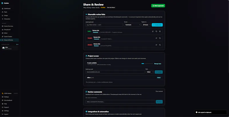 CineGen Beta Launch screenshot 6