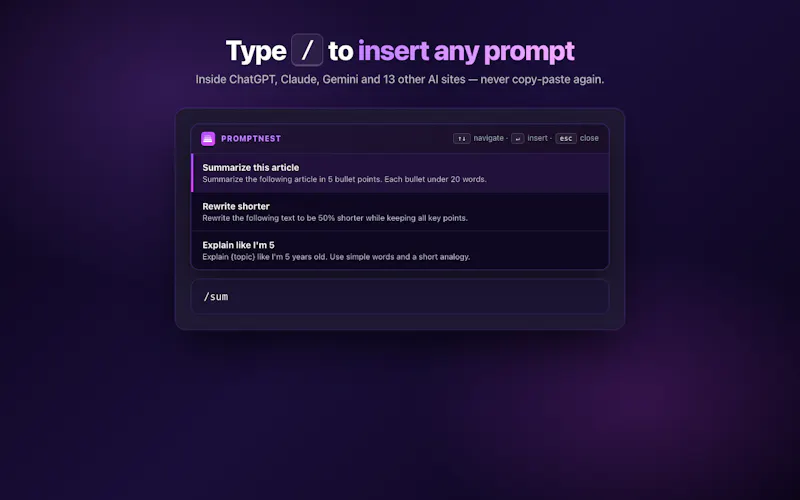 Promptnest screenshot 1