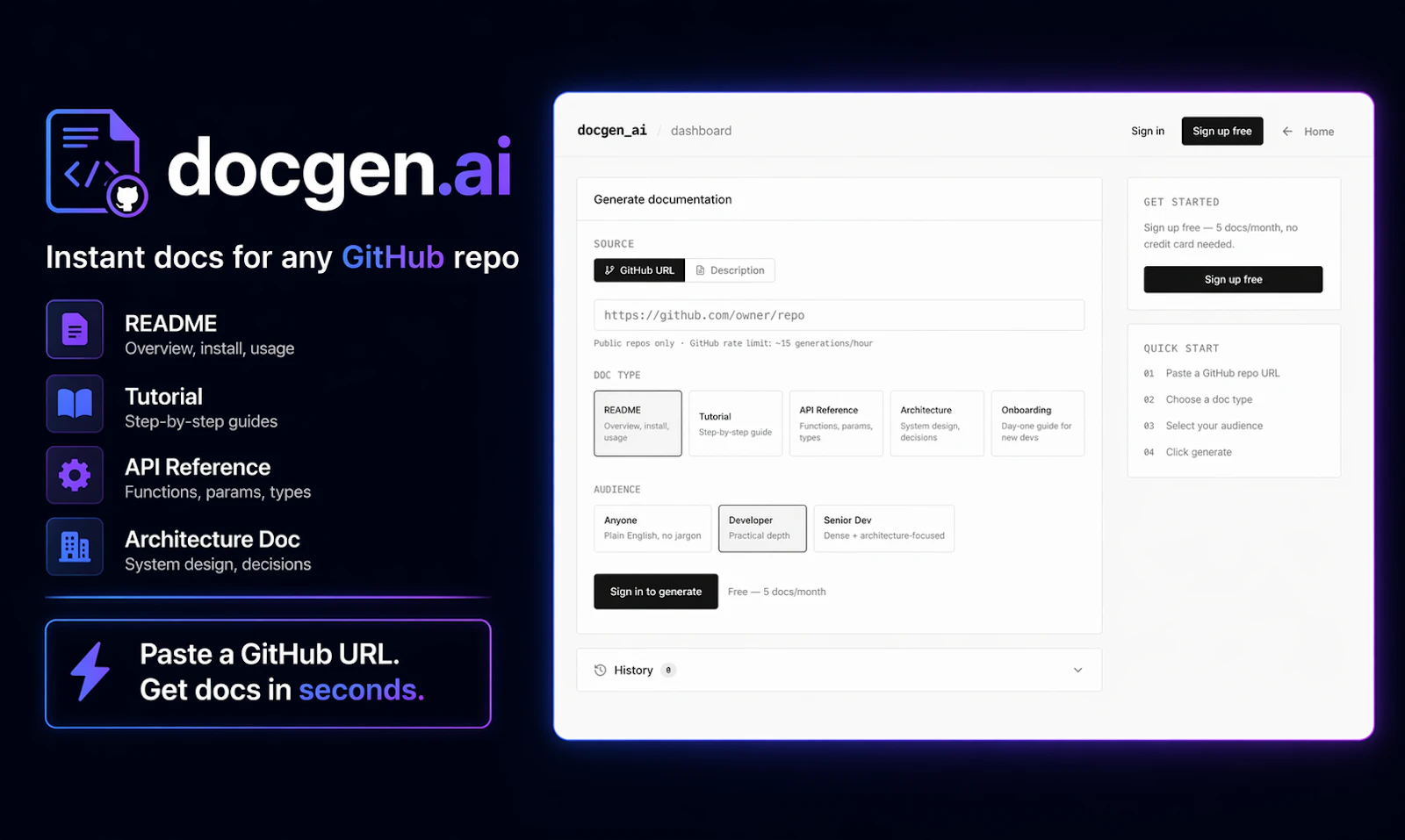 docgen.ai Instant docs for GitHub repo screenshot 1