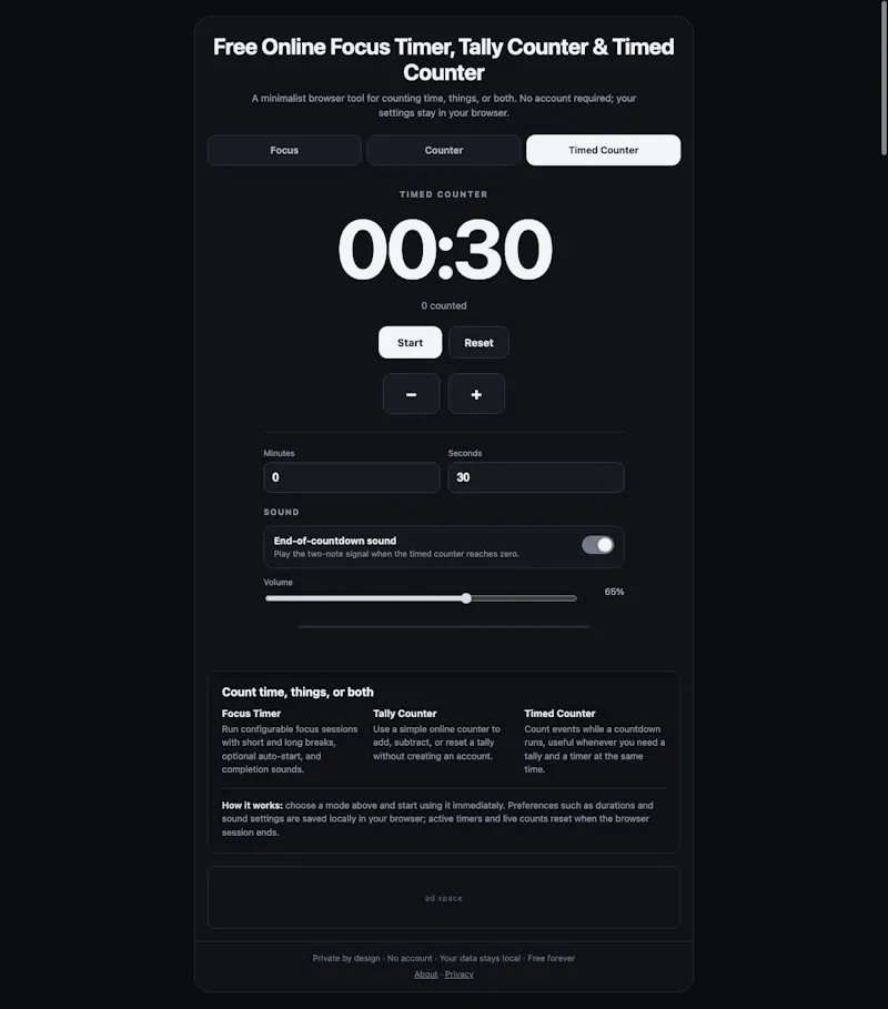 Minimal Time + Count screenshot 3