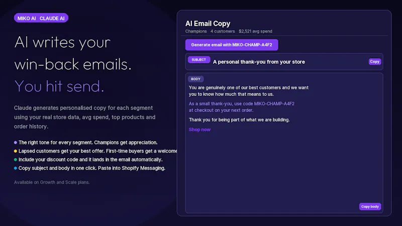 Miko AI - Shopify App screenshot 4