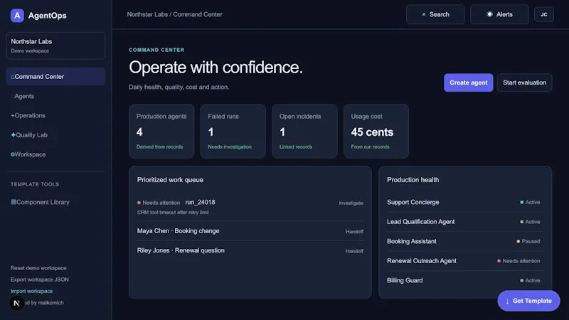 AgentOps Web Template screenshot 1