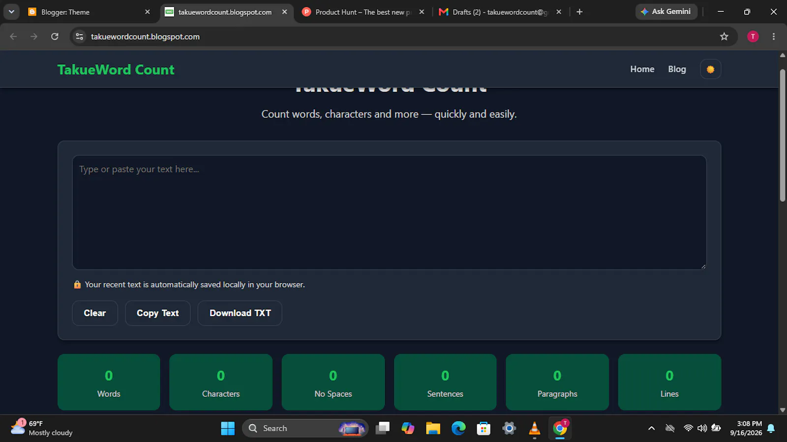 Free Word Counter Tool screenshot 1