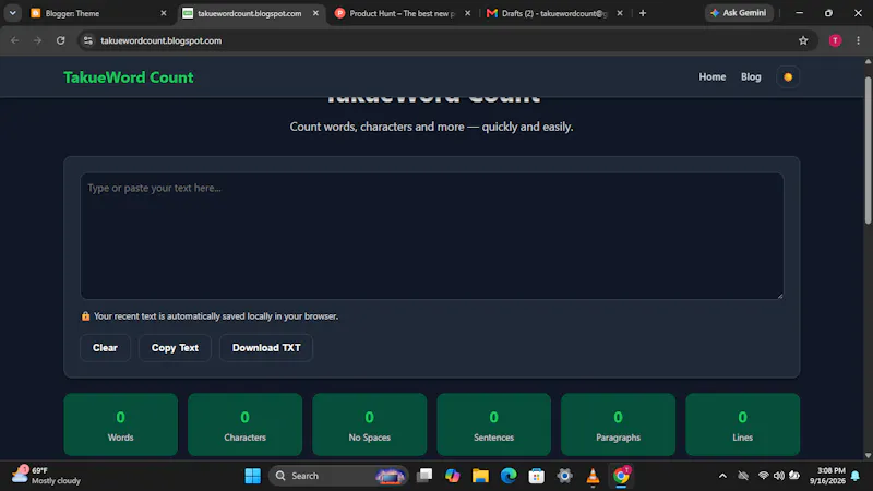 Free Word Counter Tool screenshot 1