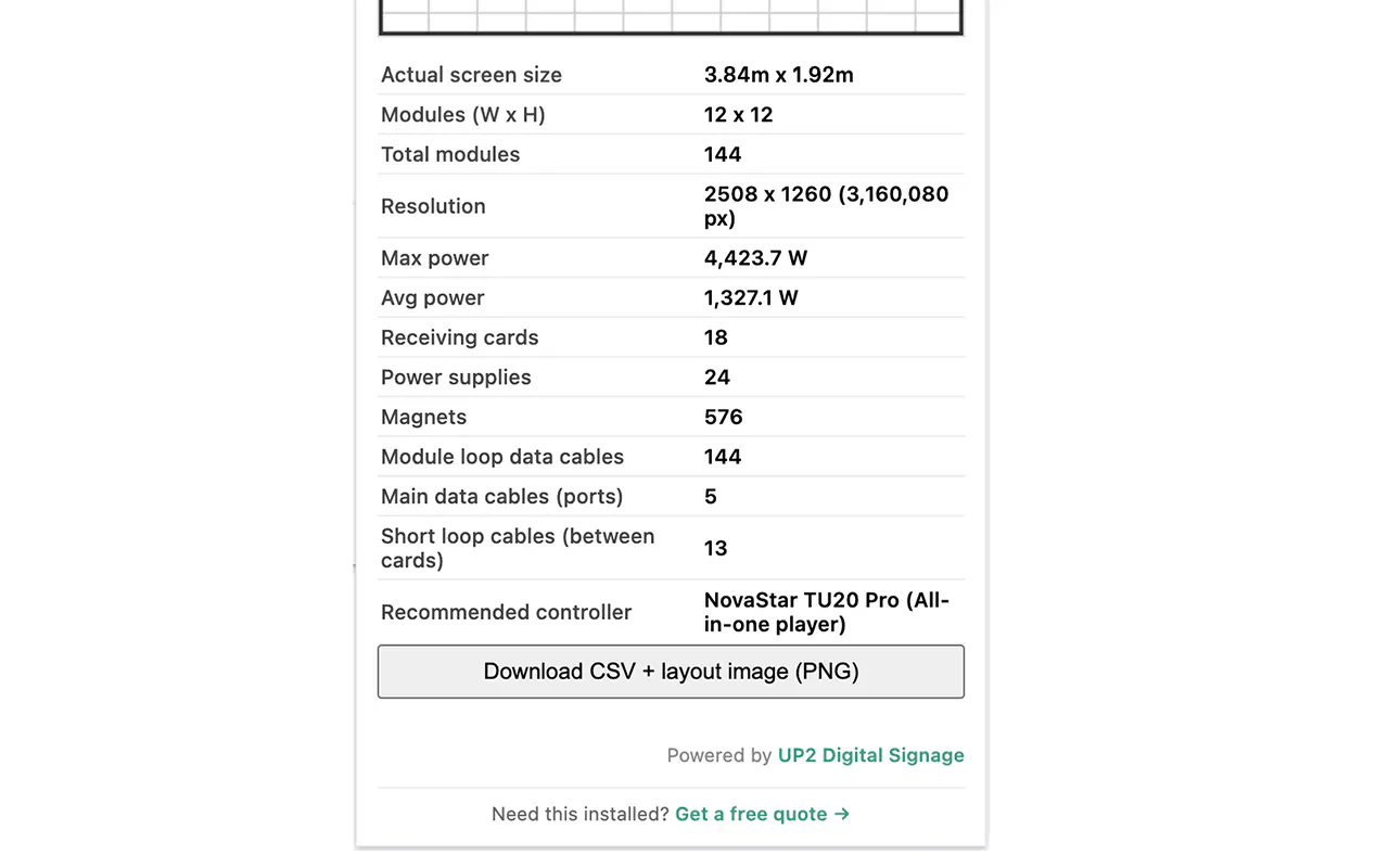 LED Video Wall Calculator gallery image