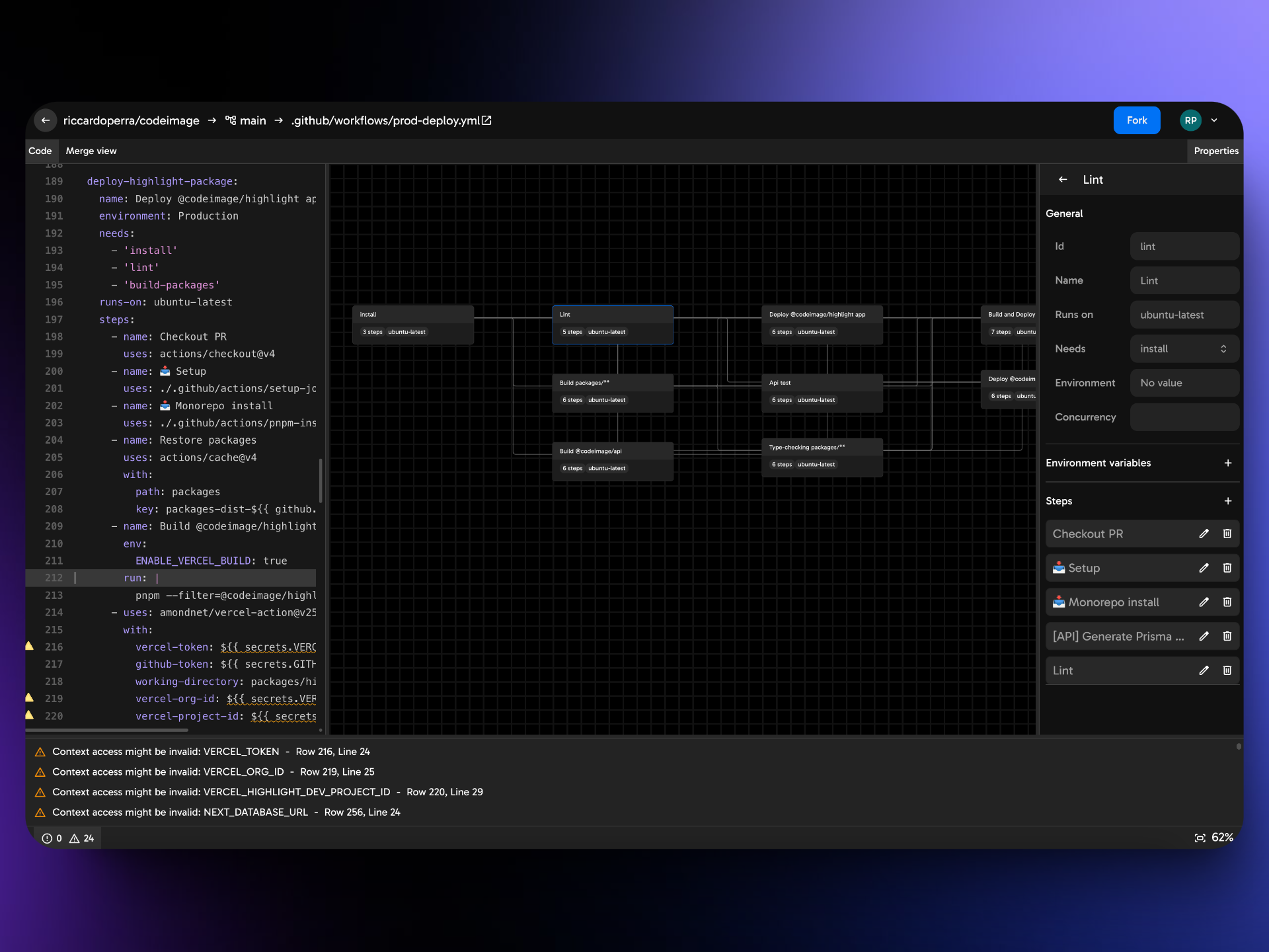 PipelineUI - Editor visivo per i flussi di lavoro delle azioni GitHub media 1