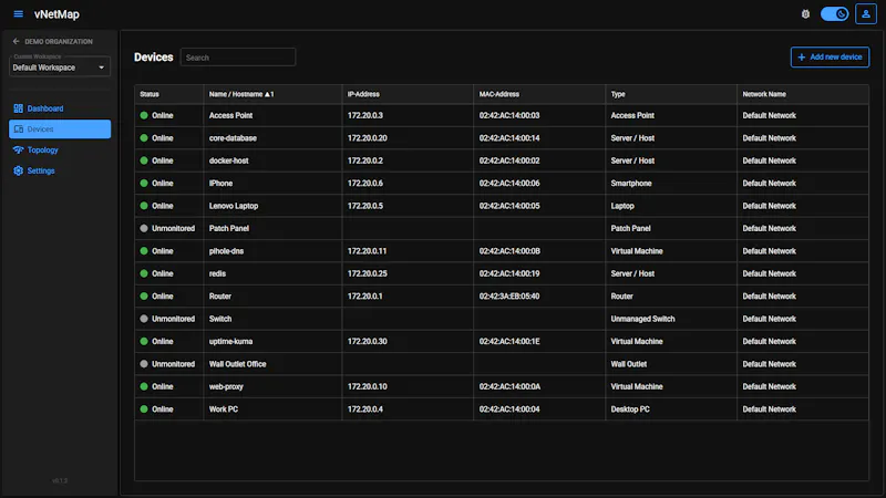 vNetMap screenshot 2