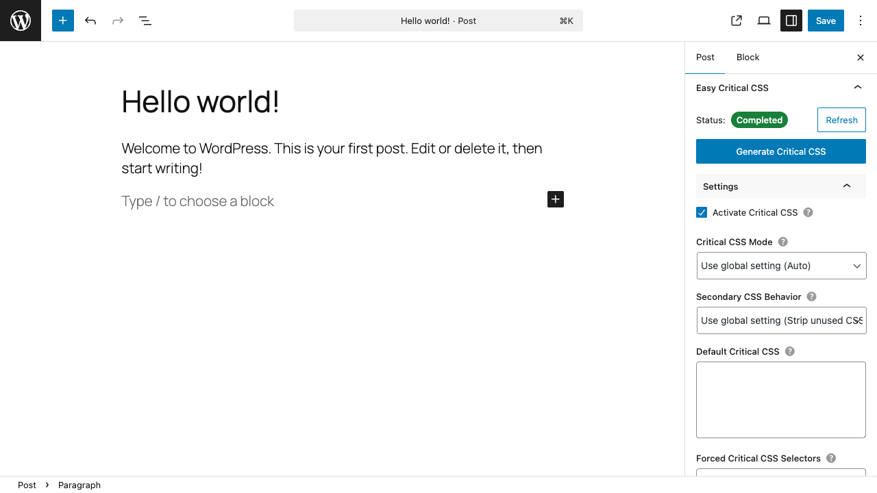 Easy Critical CSS - Screenshot 5 showing product features and functionality