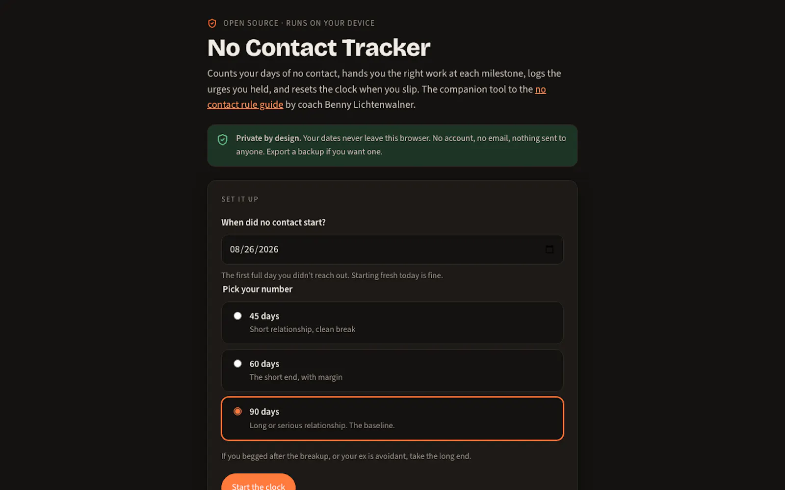 No Contact Tracker screenshot 1