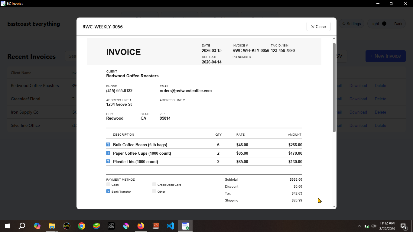 EZ Invoice gallery image