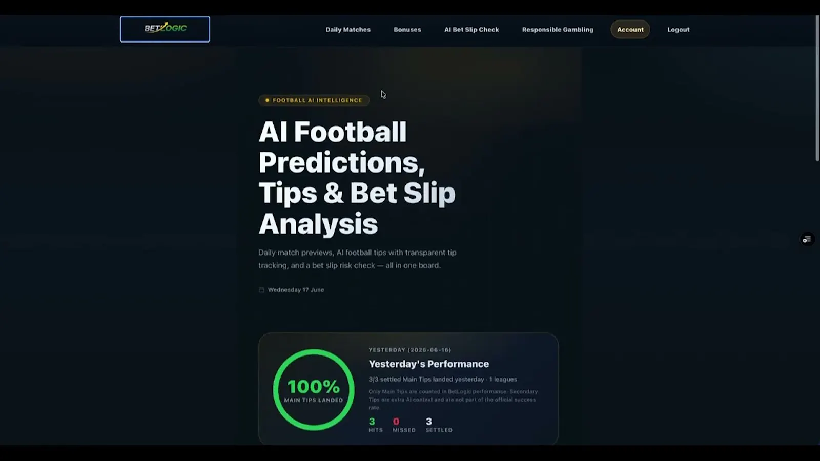 BetLogic screenshot 1 (video preview)