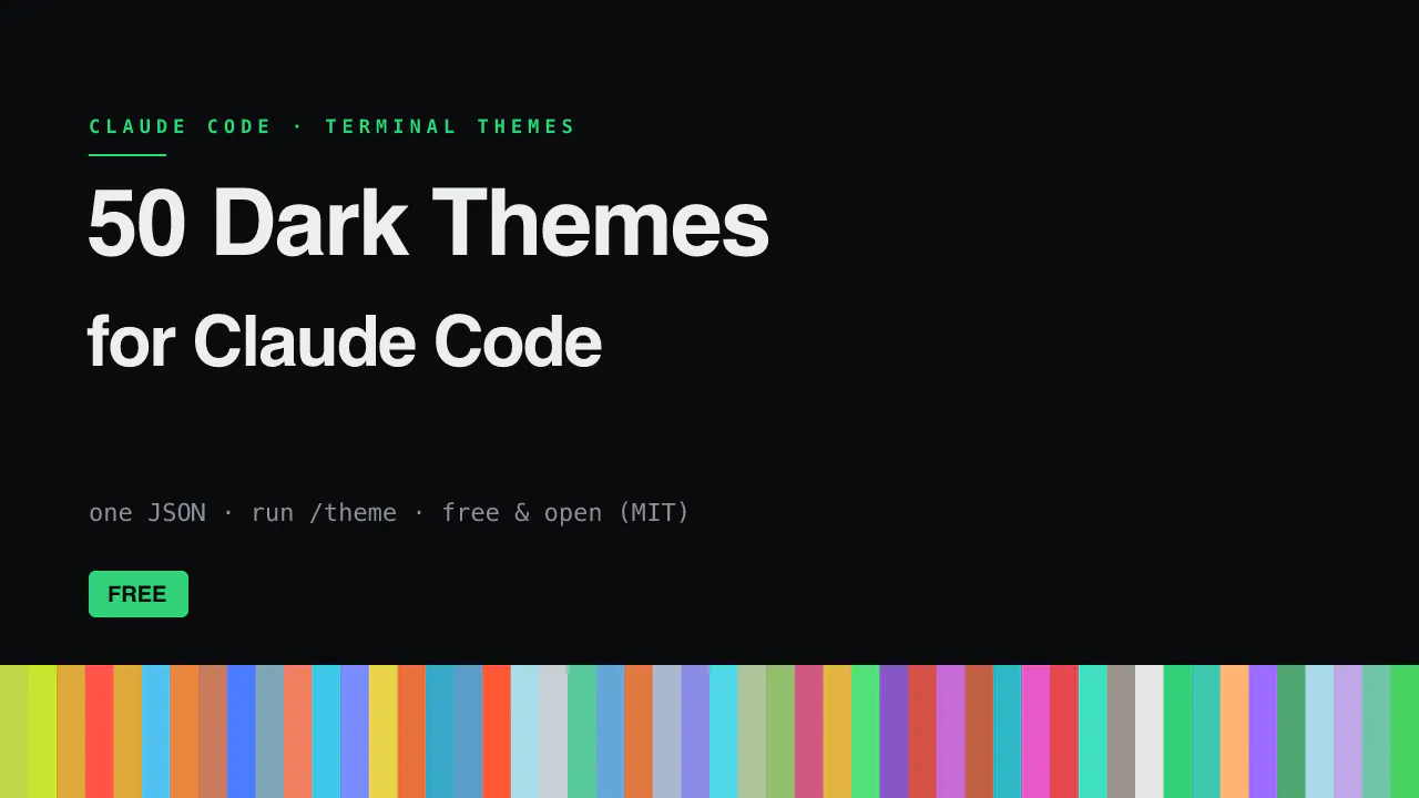 50 Dark Themes for Claude Code screenshot