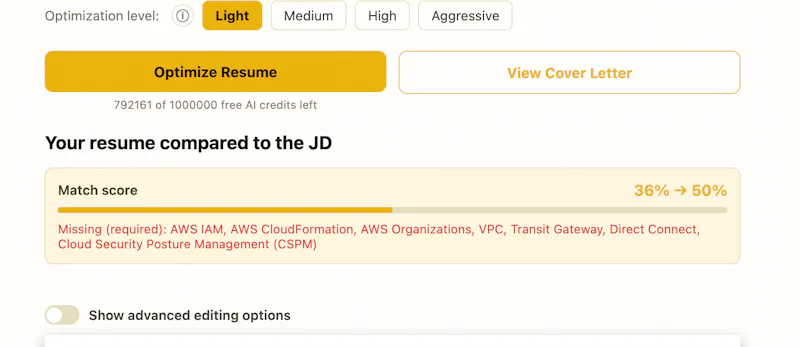 Resume Optimizer screenshot 1