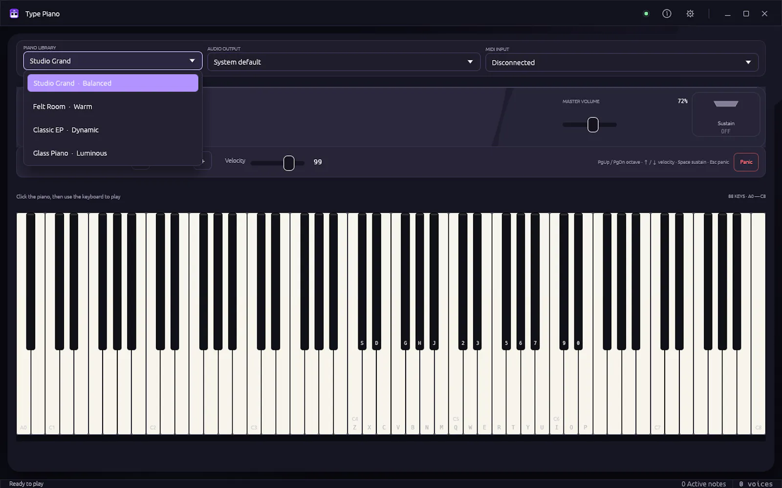 Type Piano screenshot 2
