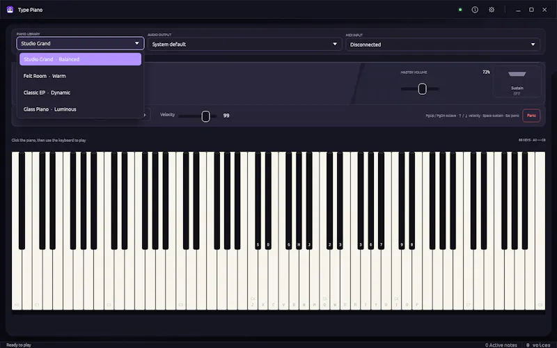 Type Piano screenshot 2
