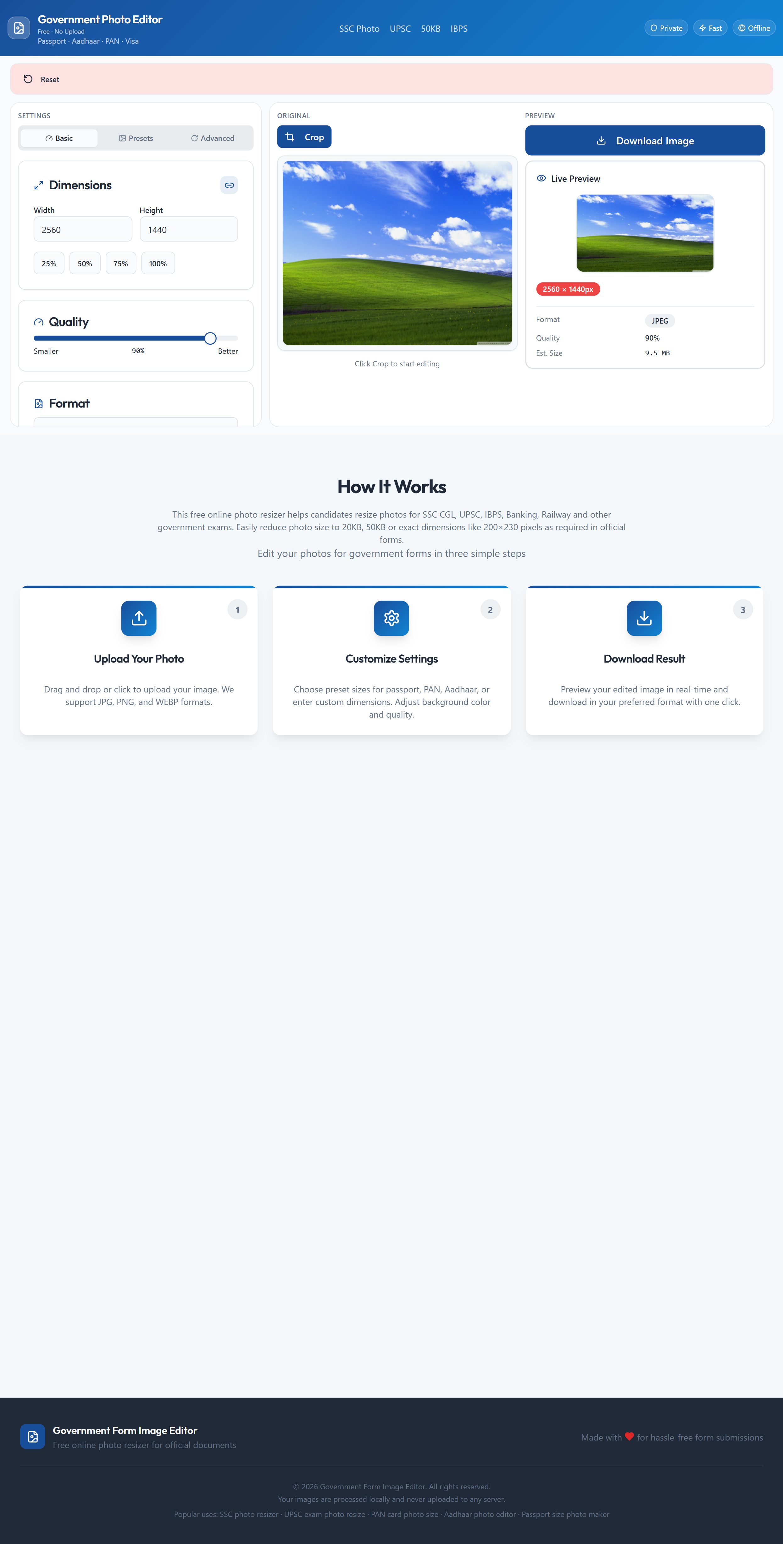  Photo Resizer - Main product screenshot demonstrating key features and user interface
