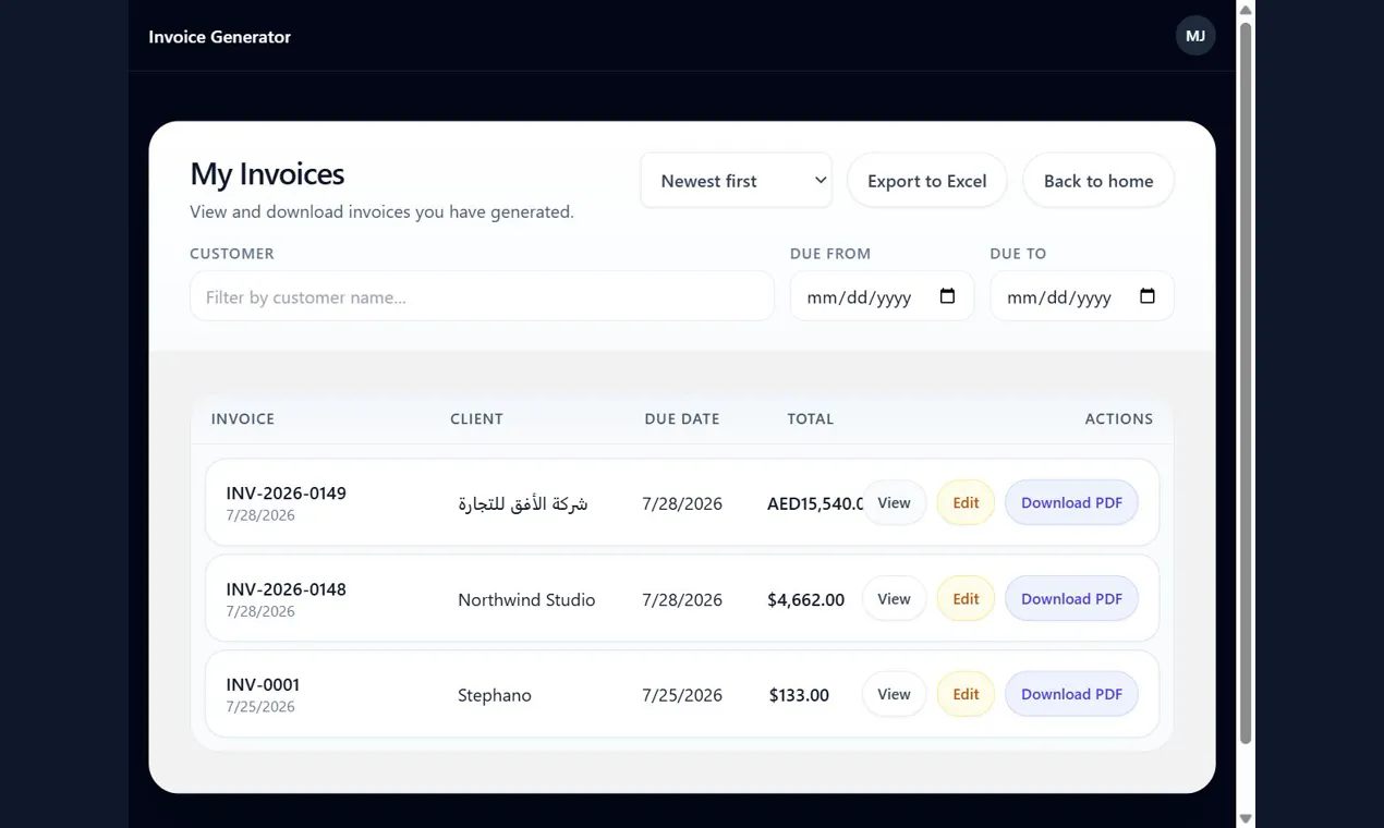 Invoice Generator gallery image