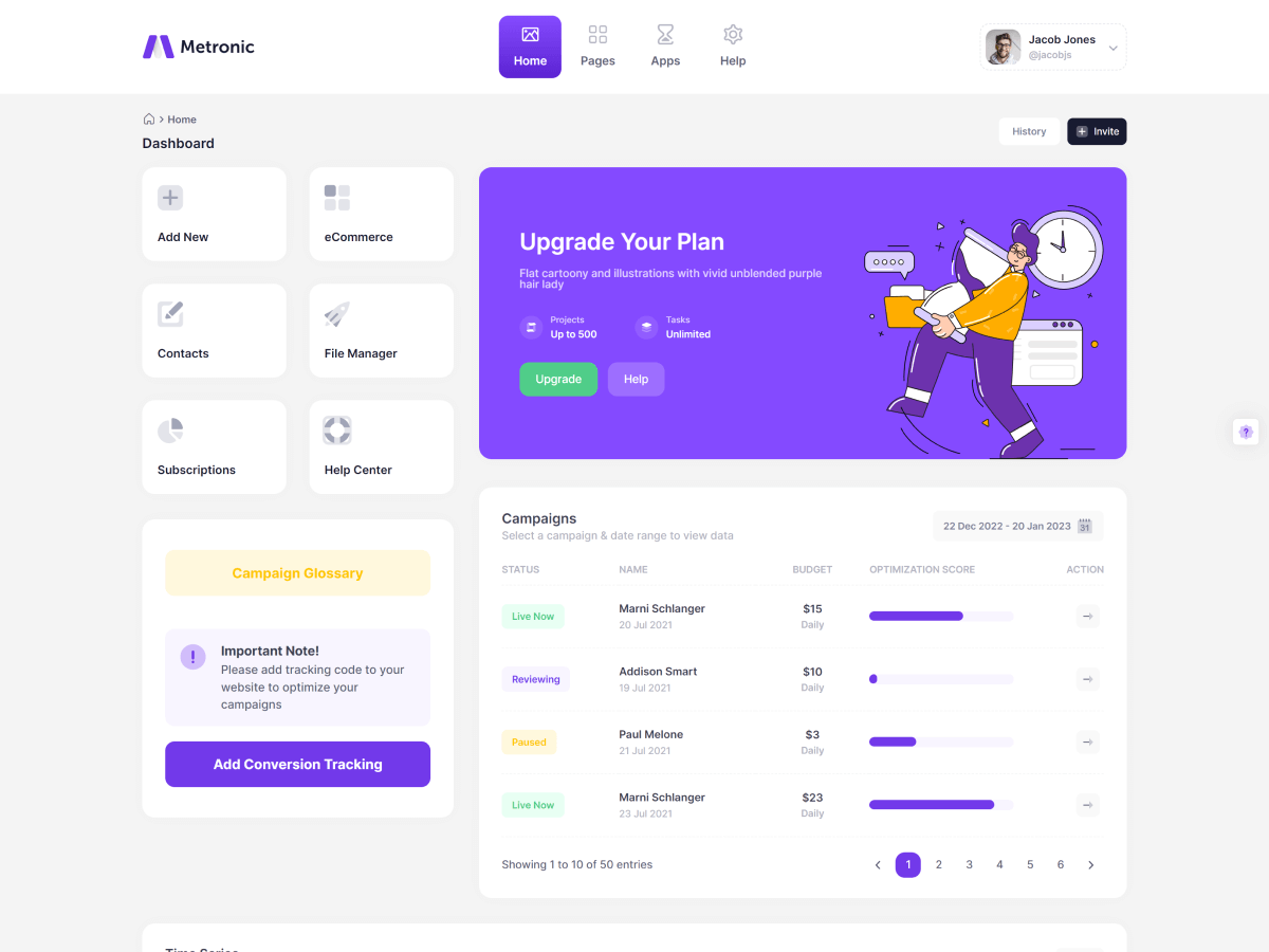 Metronic - шаблон администратора Bootstrap - React, Vue, Angular, Django, Asp.net Core, Laravel, Rails медиа 51