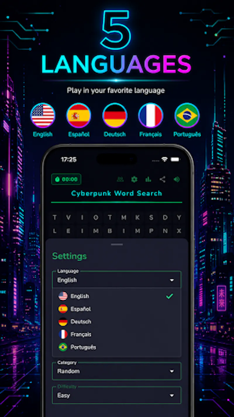 Cyberpunk Word Search screenshot 3