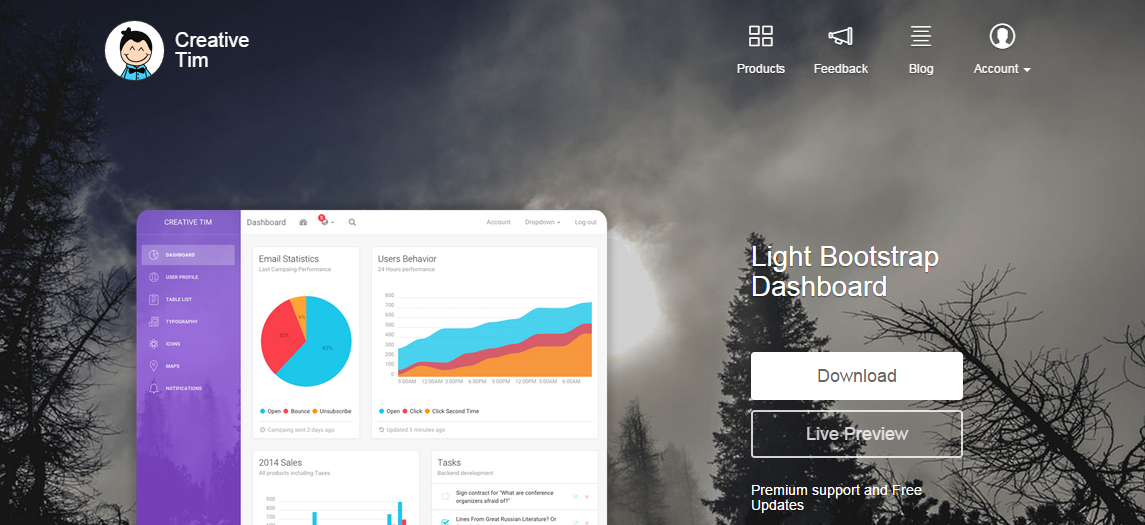Light bootstrap dashboard from Creative Tim