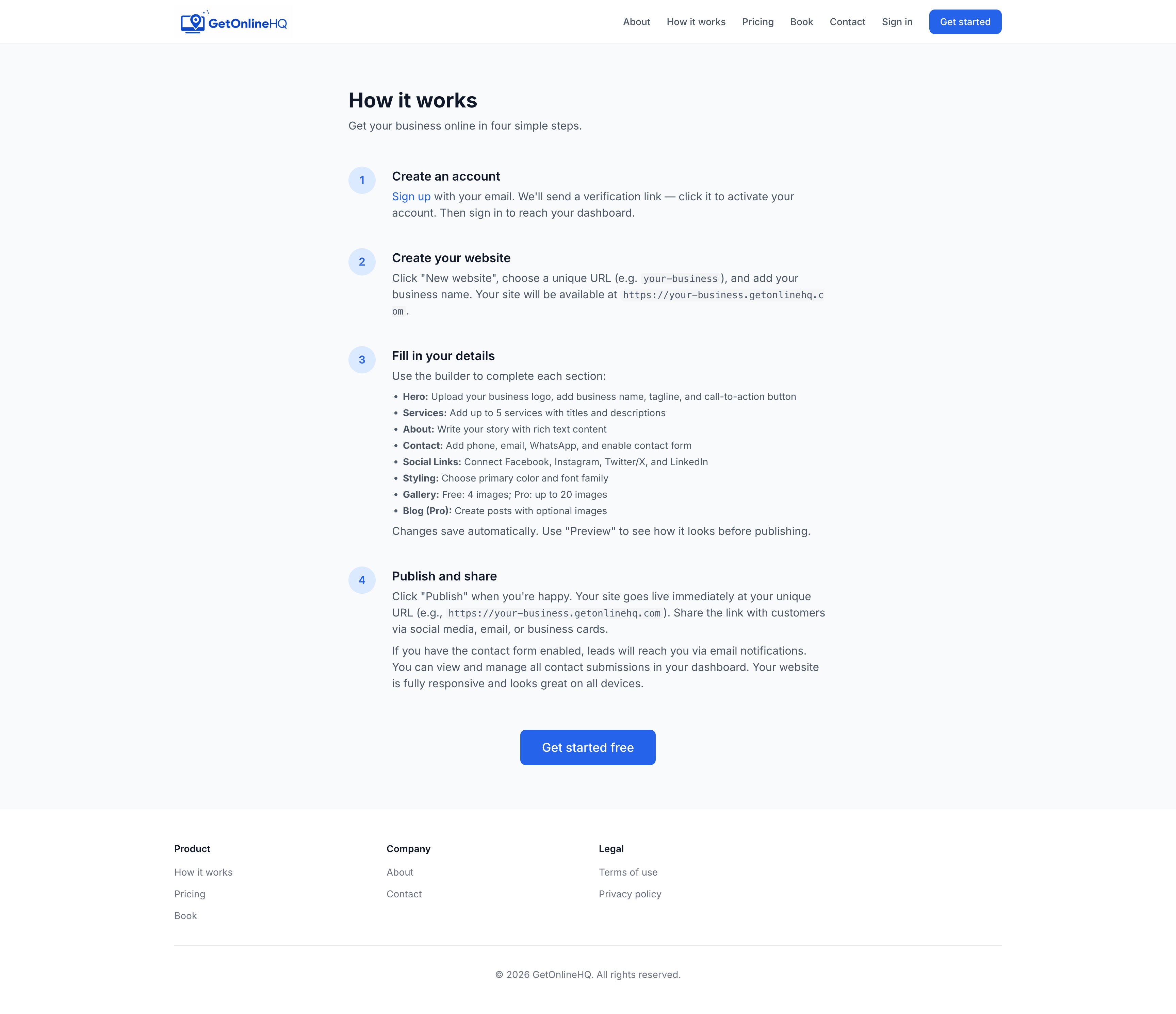 GetOnlineHQ - Screenshot 2 showing product features and functionality